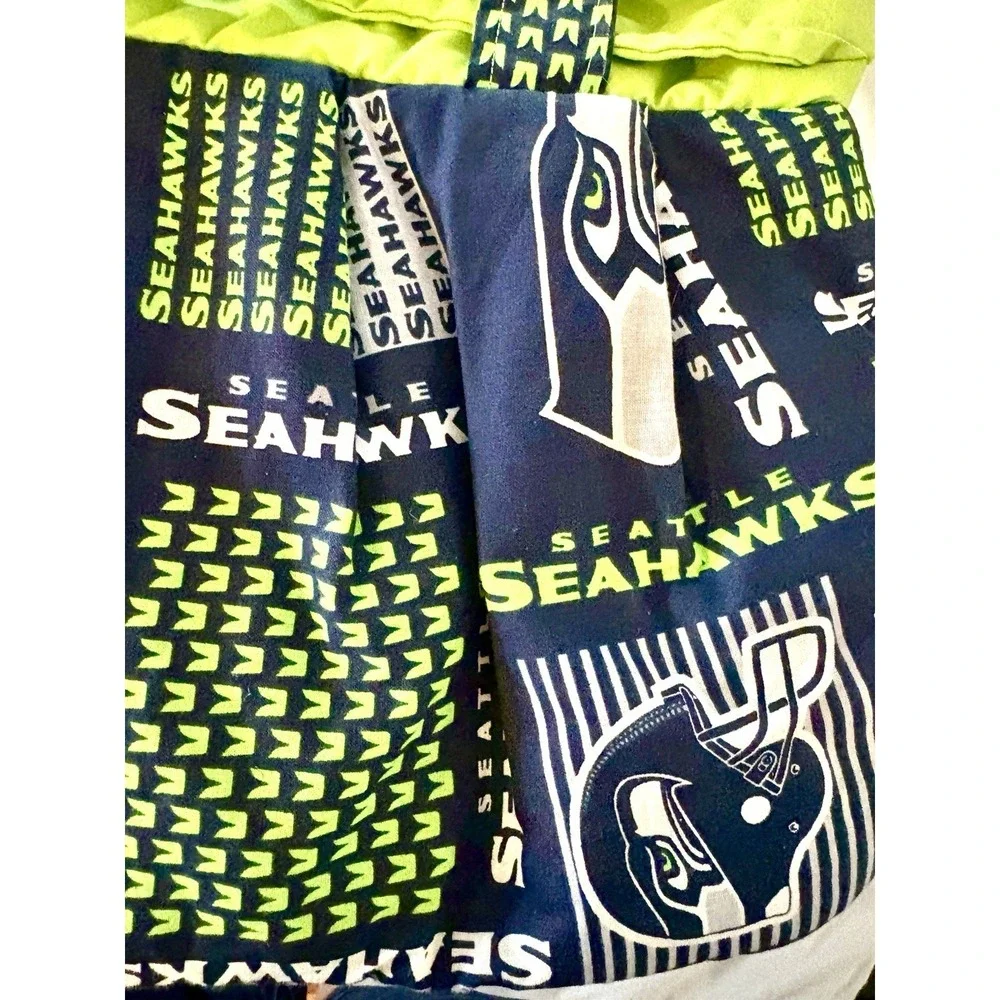 Seattle Seahawks Handmade Purse Bag Tote NFL Fan Blue Green Cotton Women's